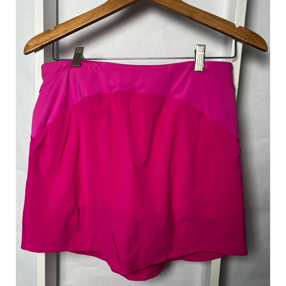 Lululemon Two-Tone Athletic Skort Womens 8 Hot Pink Zip Back & Waistband Pocket